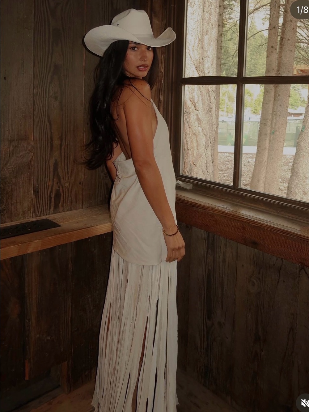 Zara Cream Halter Top with Fringe Maxi Skirt - Picture 7 of 8